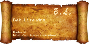Bak Lizandra névjegykártya